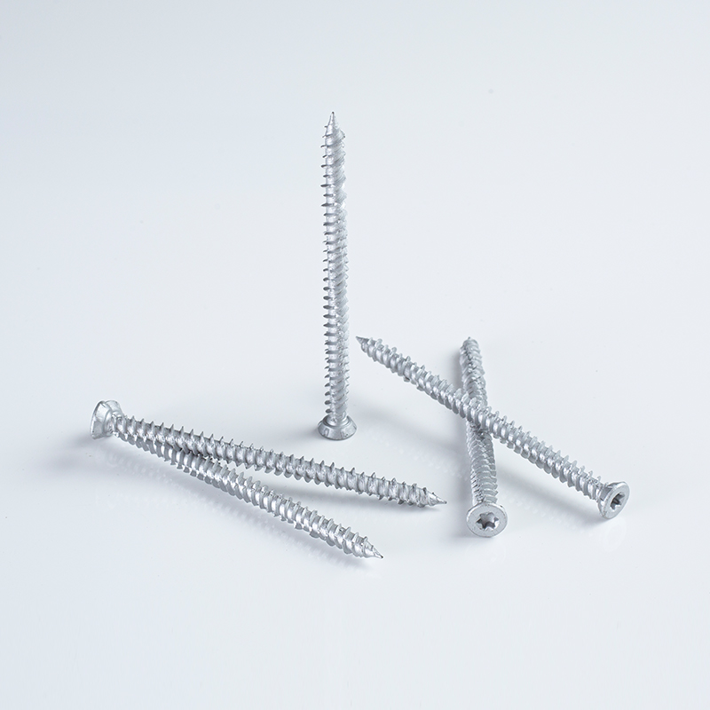 7.5x100 (Silver Therma-Plus) Torx Countersunk Ribbed Window-Type Concrete Screw