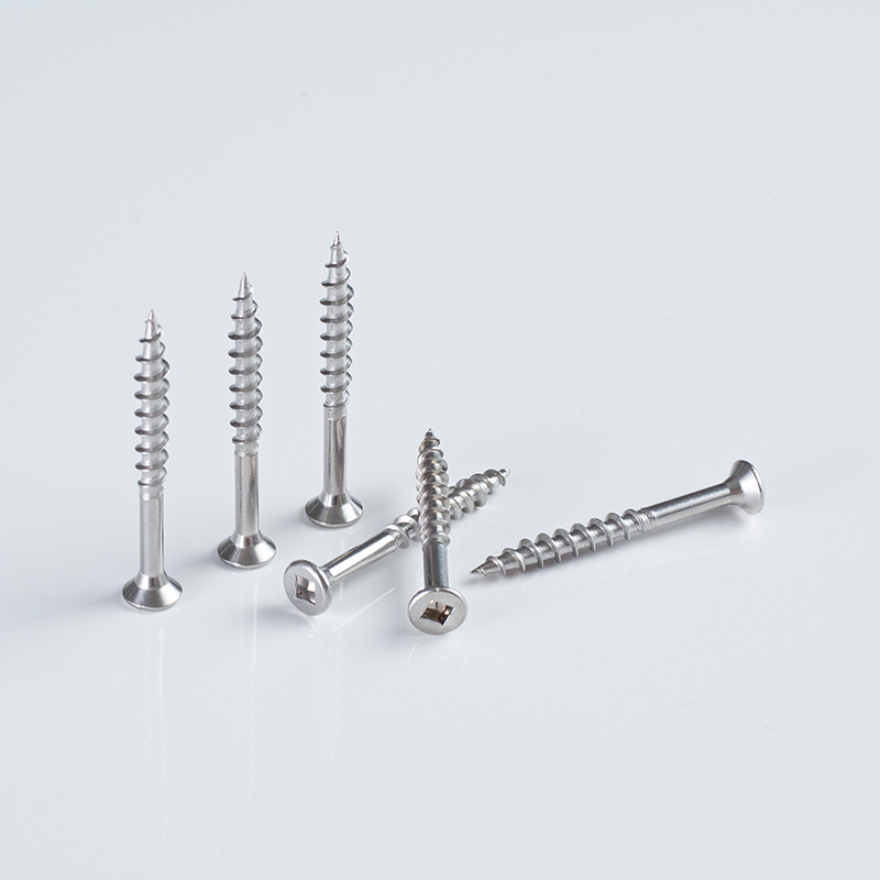 SS304 Countersunk with Ribs #2 Square Recess Wood Screw 8-10x19-42