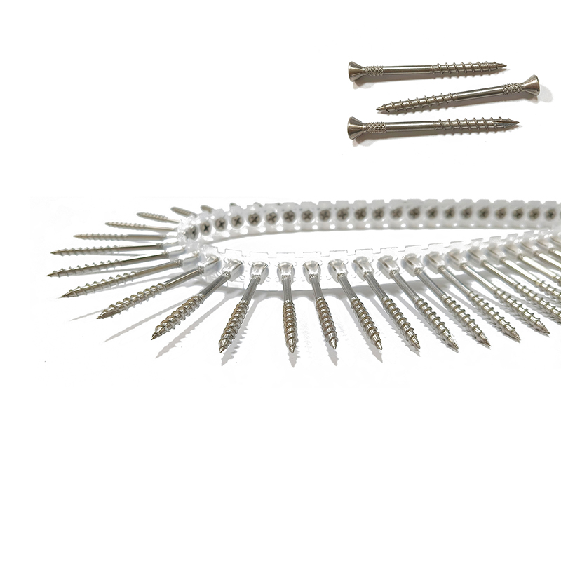 Stainless Steel Countersunk Head 4-Rib Self-Tapping Screw with Embossed Washer 8-10x45