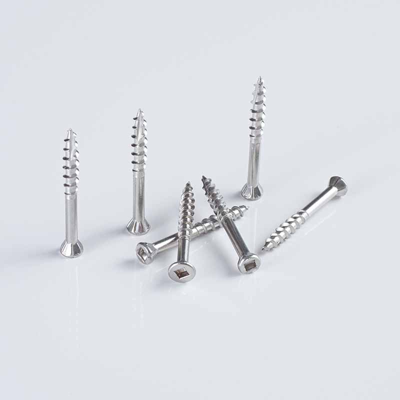 SS304 T17 Square Recess Countersunk with Slant Ribs 8-9x40-50 A2